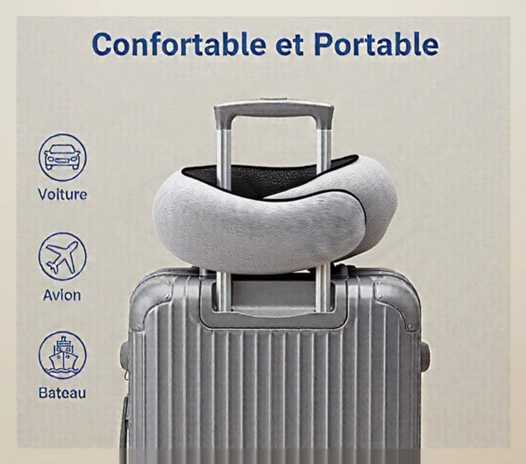 Oreiller de voyage en U à mémoire de forme