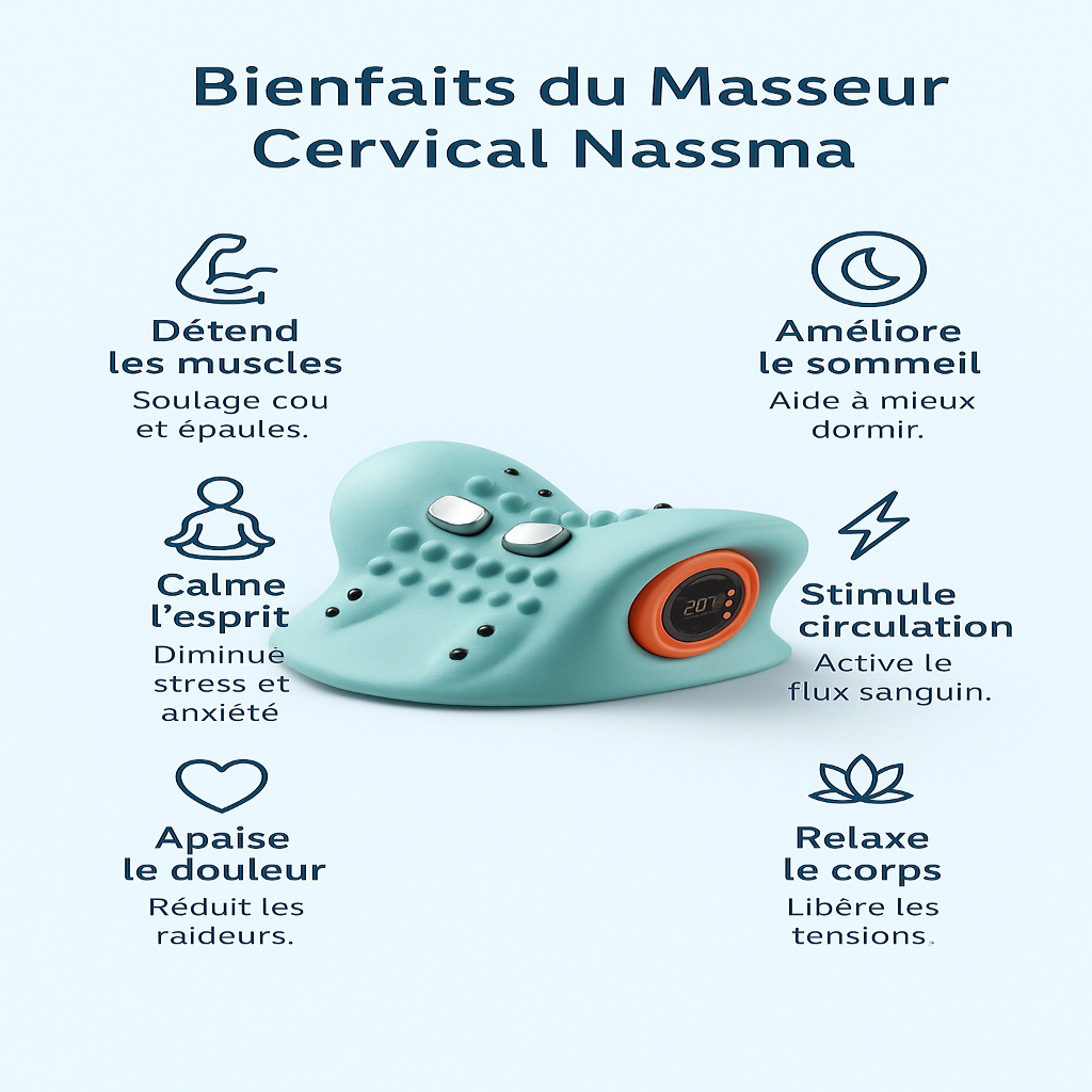 Masseur cervicale Nassma – Expérience de confort  de relaxation