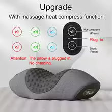 Oreiller de massage chauffant pour le cou et la colonne cervicale